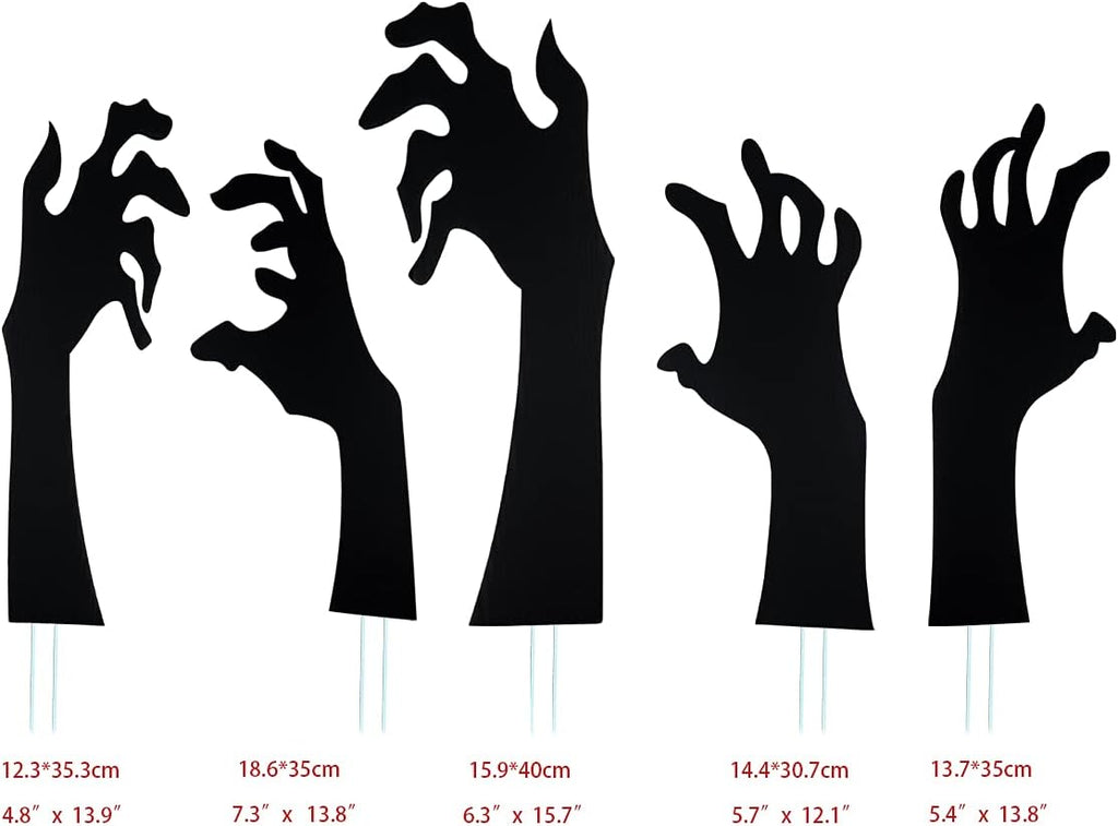 Anditoy 5-Piece Black Hand Halloween Yard Sign Set – Black – product detail