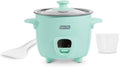 DASH Mini Ceramic Rice Cooker, Aqua, 2 Cups Cooked
