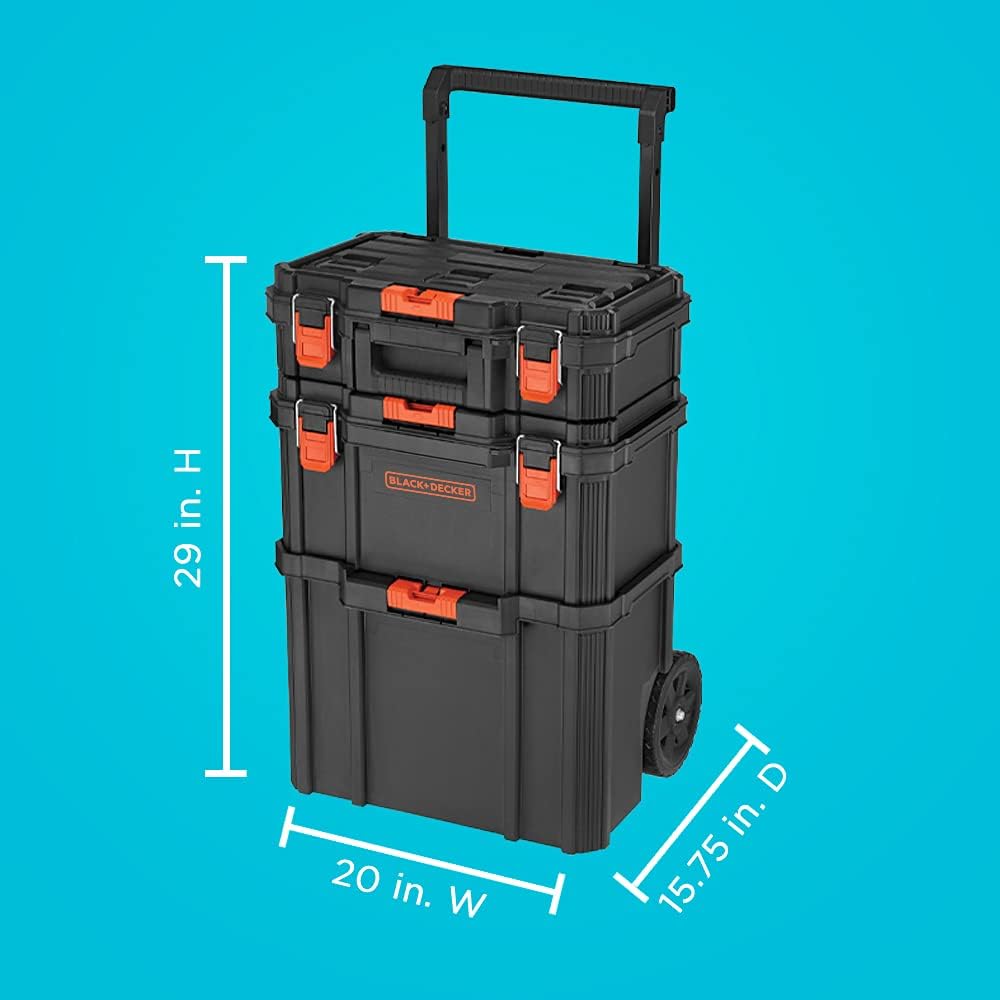 beyond BDST60500APB 3-Piece Stackable Rolling Tool Storage System – Black – product detail