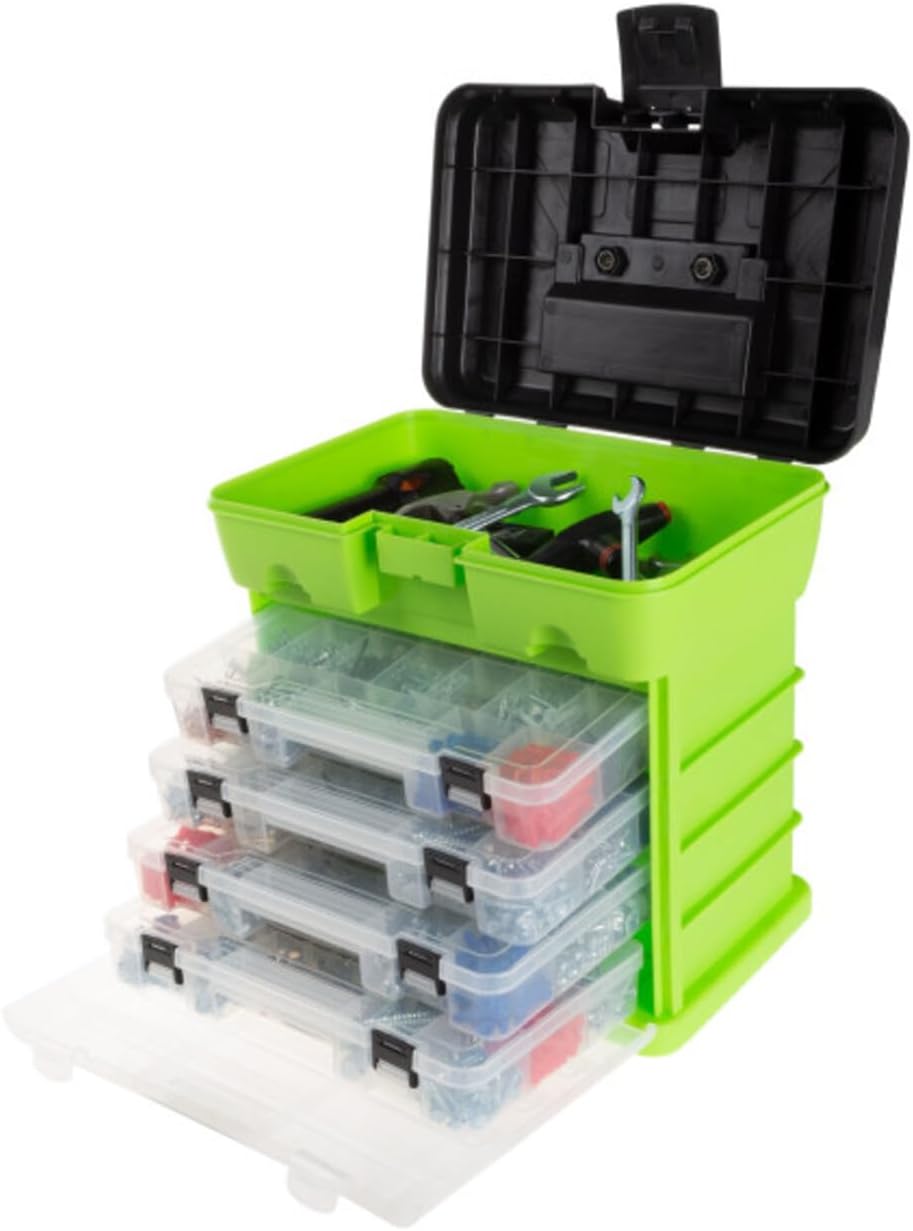 Stalwart Portable Parts Organizer with Four Removable Boxes