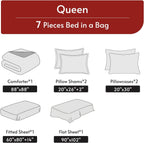 MUXHOMO Reversible Queen Bedding Set, 7 Pieces, Red and Black