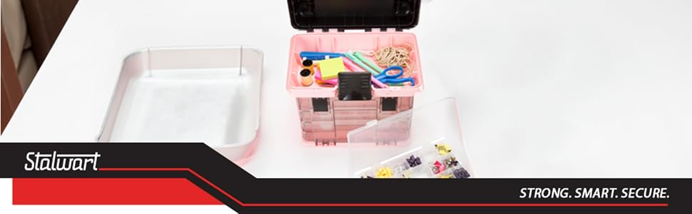 Stalwart 75-STO3183 Portable Parts Organizer with Four Removable Boxes – Pink – product detail