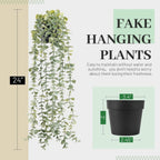 Der Rose Faux Hanging Eucalyptus in Pot, 24 in