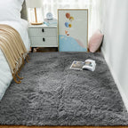Ophanie Shag Area Rug, Grey, 4 x 6 ft