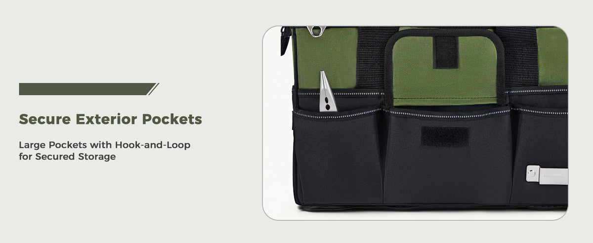 Amento 22-Pocket Oxford Tool Bag, 16 or 18 Inch