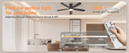 Ohniyou 52-Inch Ceiling Fan with Dimmable LED Light, Black