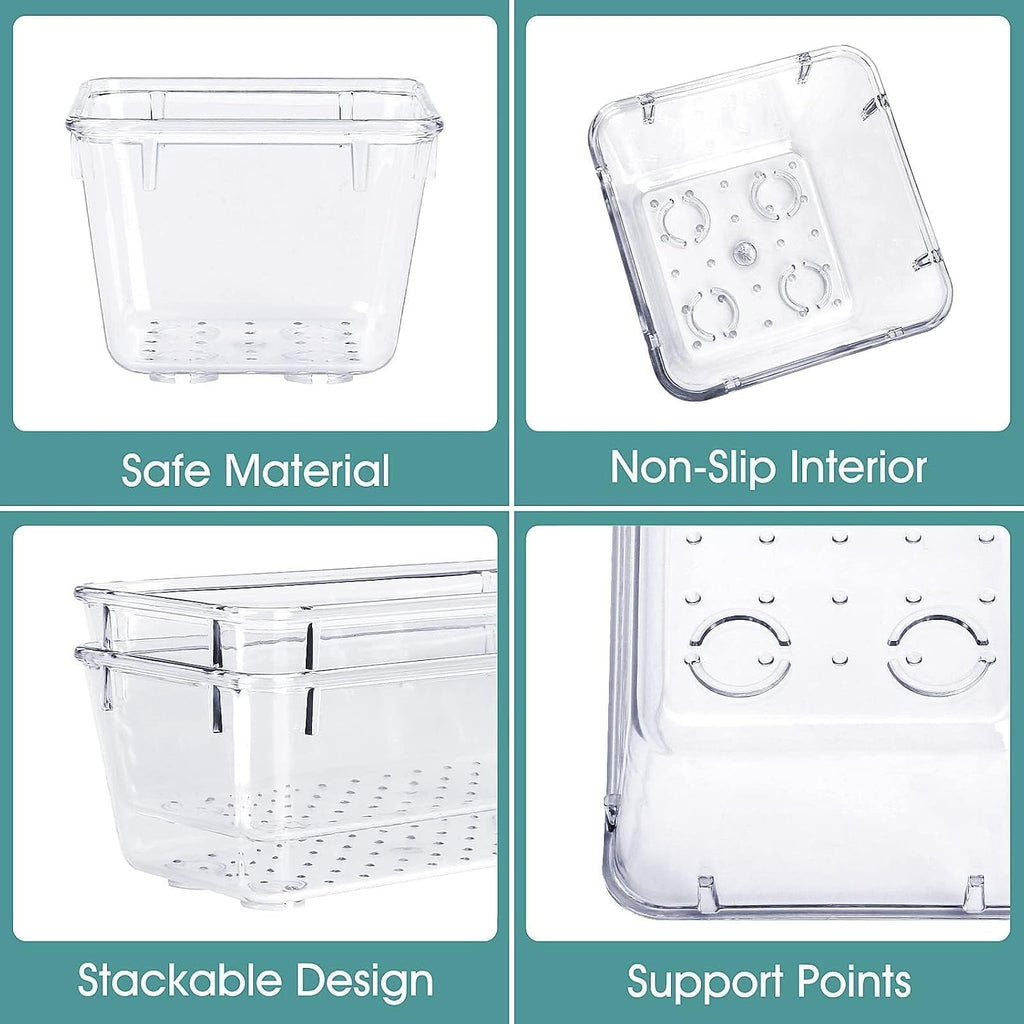 WOWBOX Clear Drawer Organizer Trays, 25-Pack