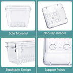 WOWBOX Clear Drawer Organizer Trays, 25-Pack