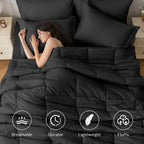 JOLLYVOGUE Queen Bedding Set, 7 Pieces, Black