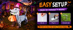 GOOSH 5.5-Foot Halloween Skeleton Dog & Pumpkin Inflatable – White – product detail