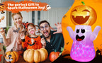 zukakii QM-WS-019 5-Foot Halloween Pumpkin & Ghost Inflatable – White – product detail