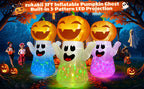 zukakii QM-WS-019 5-Foot Halloween Pumpkin & Ghost Inflatable – White – product detail