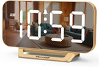 Peakeep Mirror Digital Alarm Clock, Gold