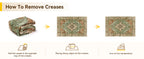RELEANY Vintage Floral Area Rug, Brick/Brown/Green, 8 x 10 ft