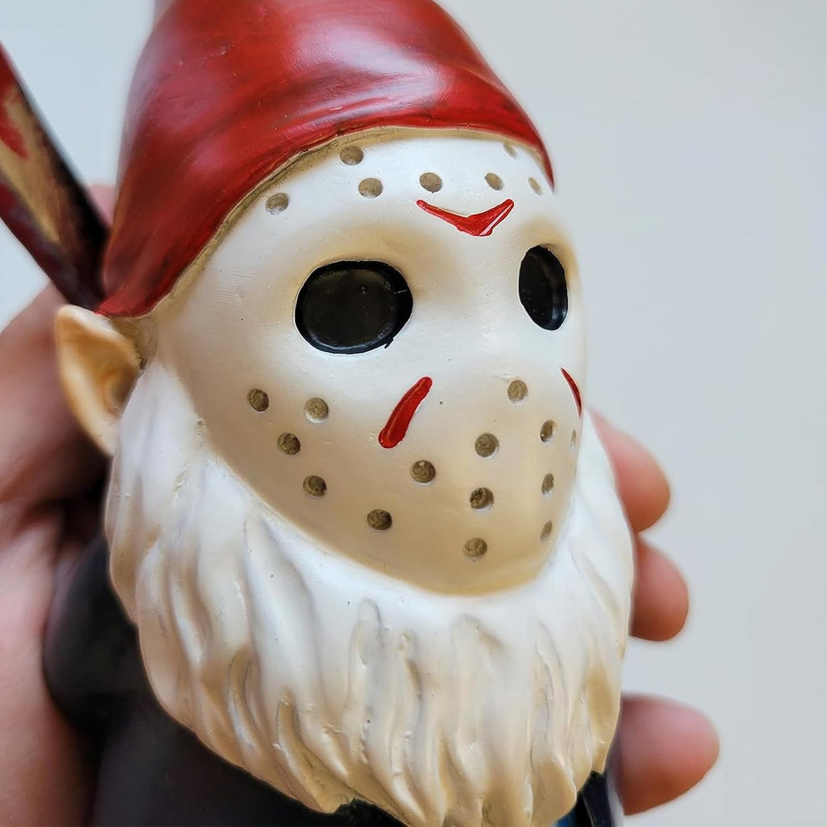 SPINNDO w-01-red Halloween Horror Garden Gnome Statue – Red – Red / 5 inches – product detail