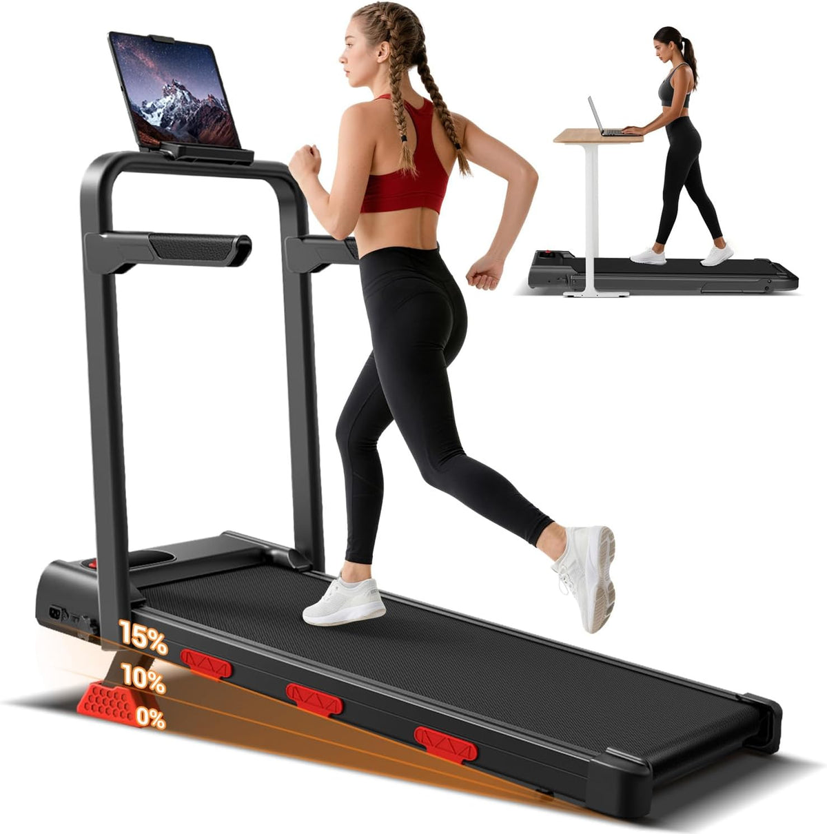 LONTEK Walking Treadmill – Ivory Black
