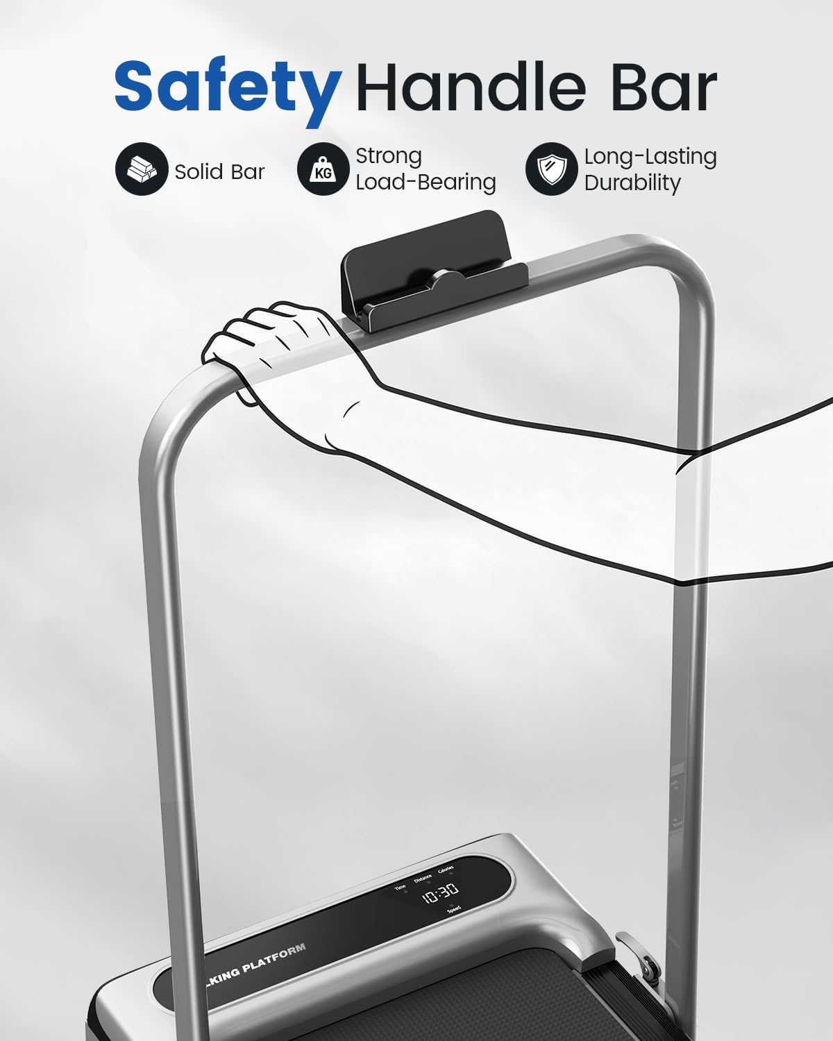 Viamotion Walking Pad with Incline, Handlebar and LED Display