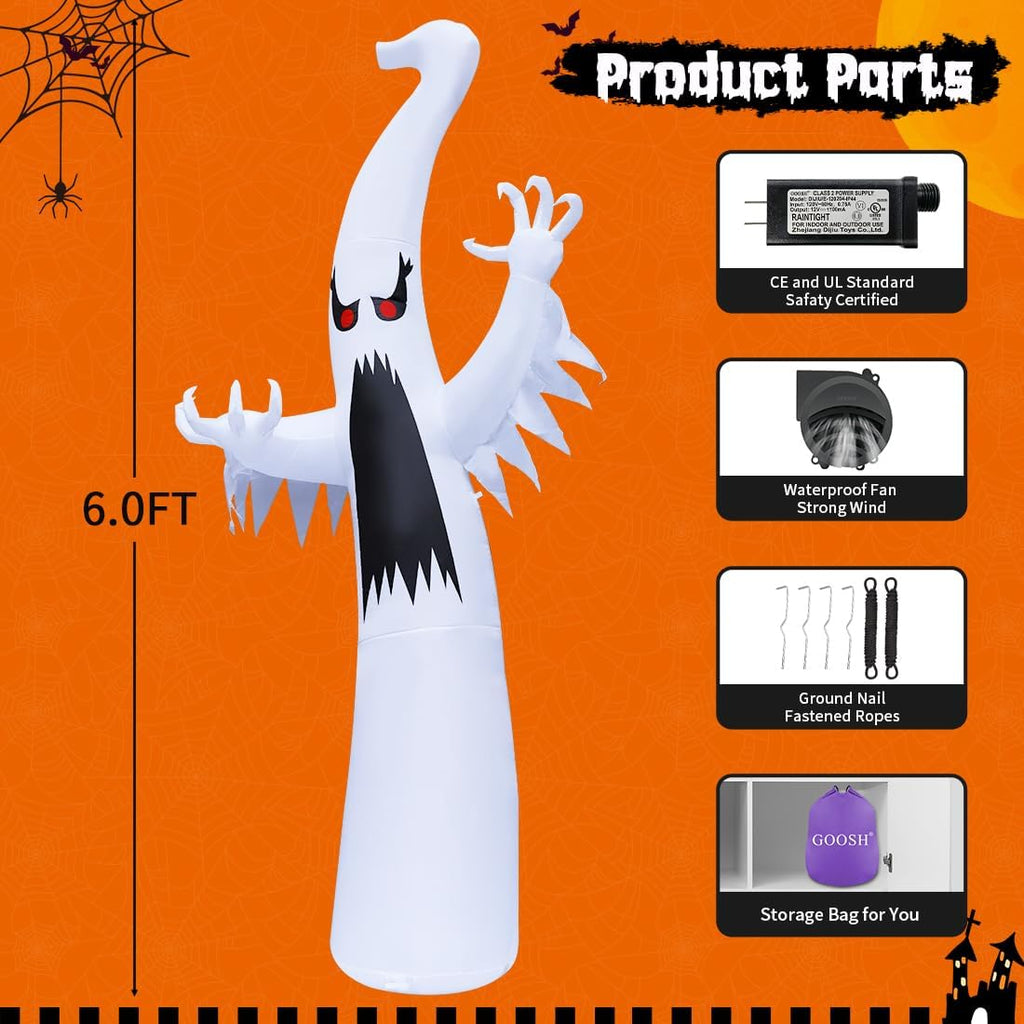 GOOSH DJ-WS-69082-6 Halloween Ghost Inflatable – Multicolor – product detail