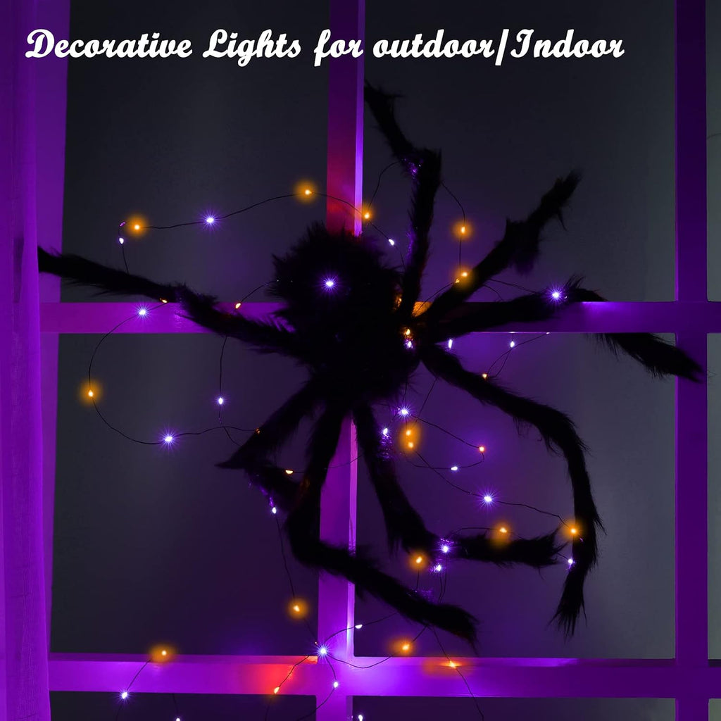 Lomotech 2-Pack 66-Foot 200-LED Solar Halloween String Lights – Orange&Purple – product detail