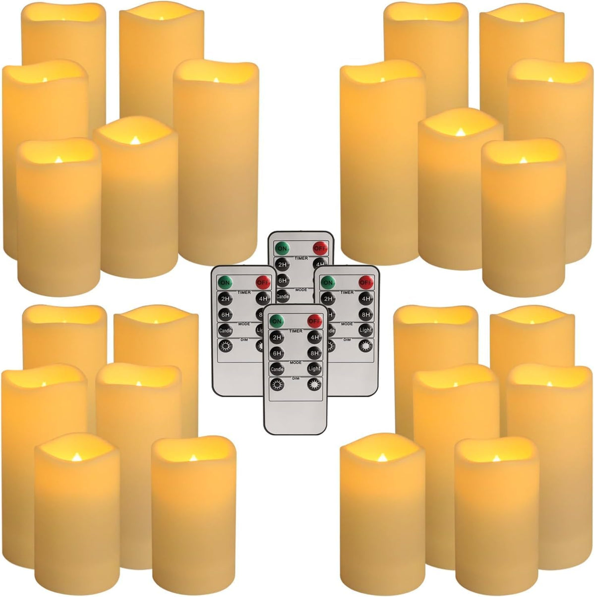 YOROXRG F24 24-Pack Flameless LED Pillar Candles – 24 Pack Ivory-2 – product detail