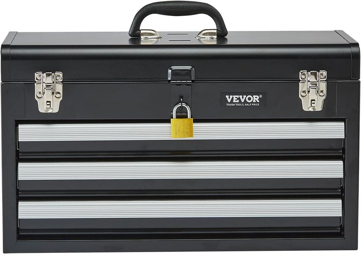 VEVOR TBD-2003SSBK 20.5-Inch 3-Drawer Steel Tool Chest – Black – product detail