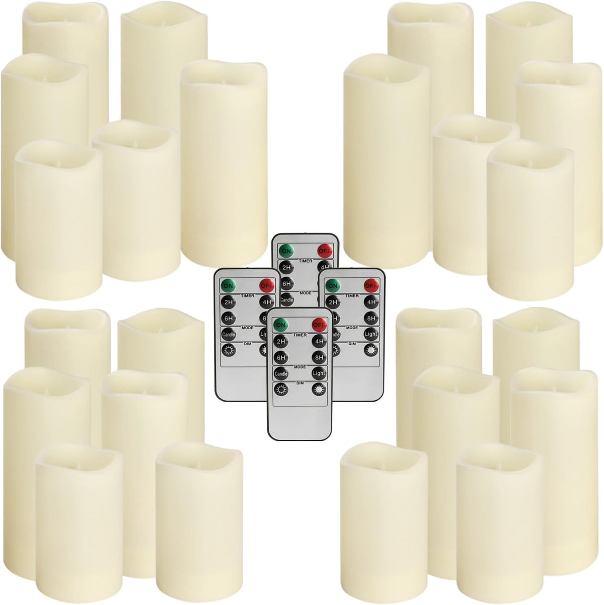 YOROXRG F24 24-Pack Flameless LED Pillar Candles – 24 Pack Ivory-2 – product detail