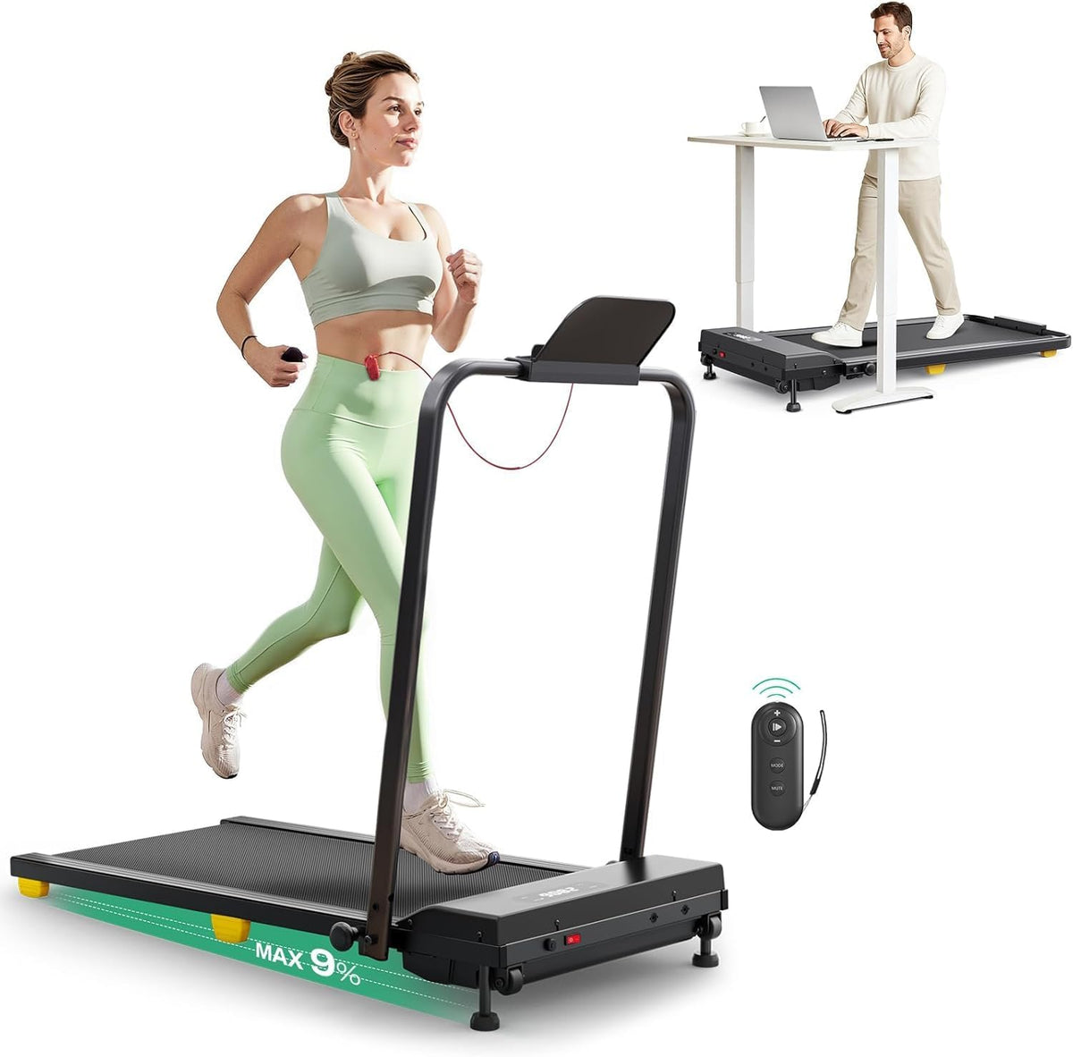 UREVO URTM039 Walking Treadmill – with handle bar