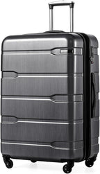 Coolife Hardside Suitcase – Large Checked(28in), Charcoal