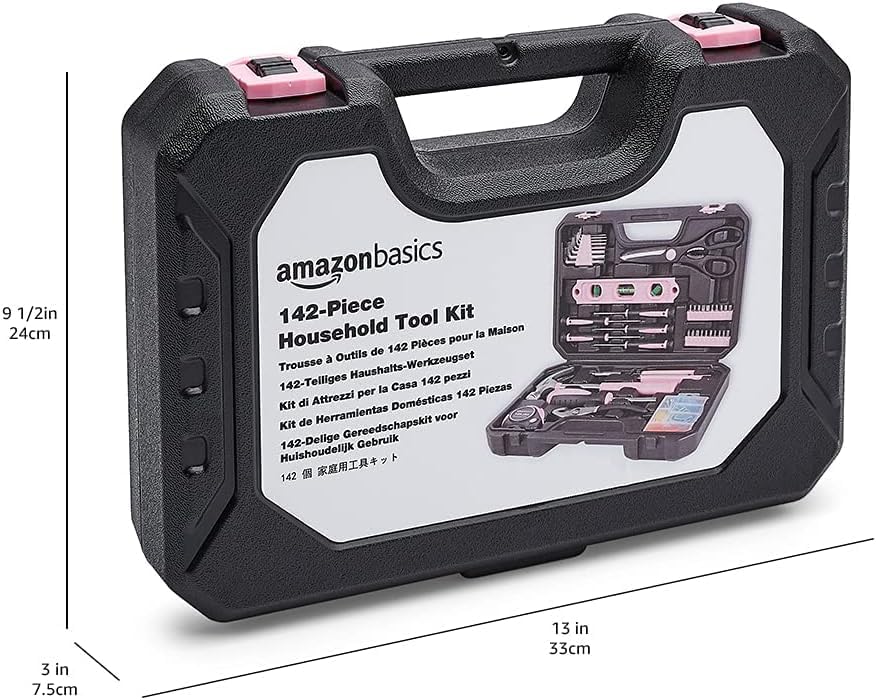 Amazon Basics 142-Piece Household Tool Kit with Storage Case