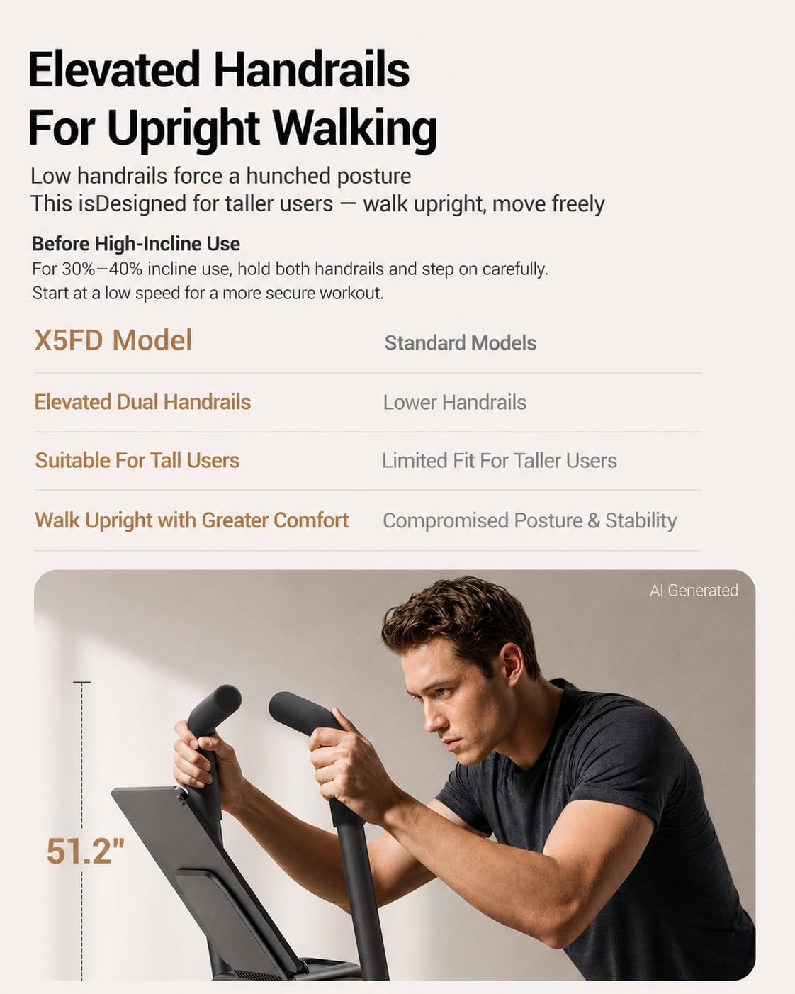 LONTEK X5FD Walking Treadmill – Coal Black – product detail