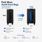 YOETEY H1 Hardside Luggage Set – 3-Piece Set, Black – Black / 3-Piece Set – product detail