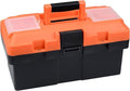 Edward Tools 14-Inch Plastic Tool Box with Removable Tray – Black, Orange