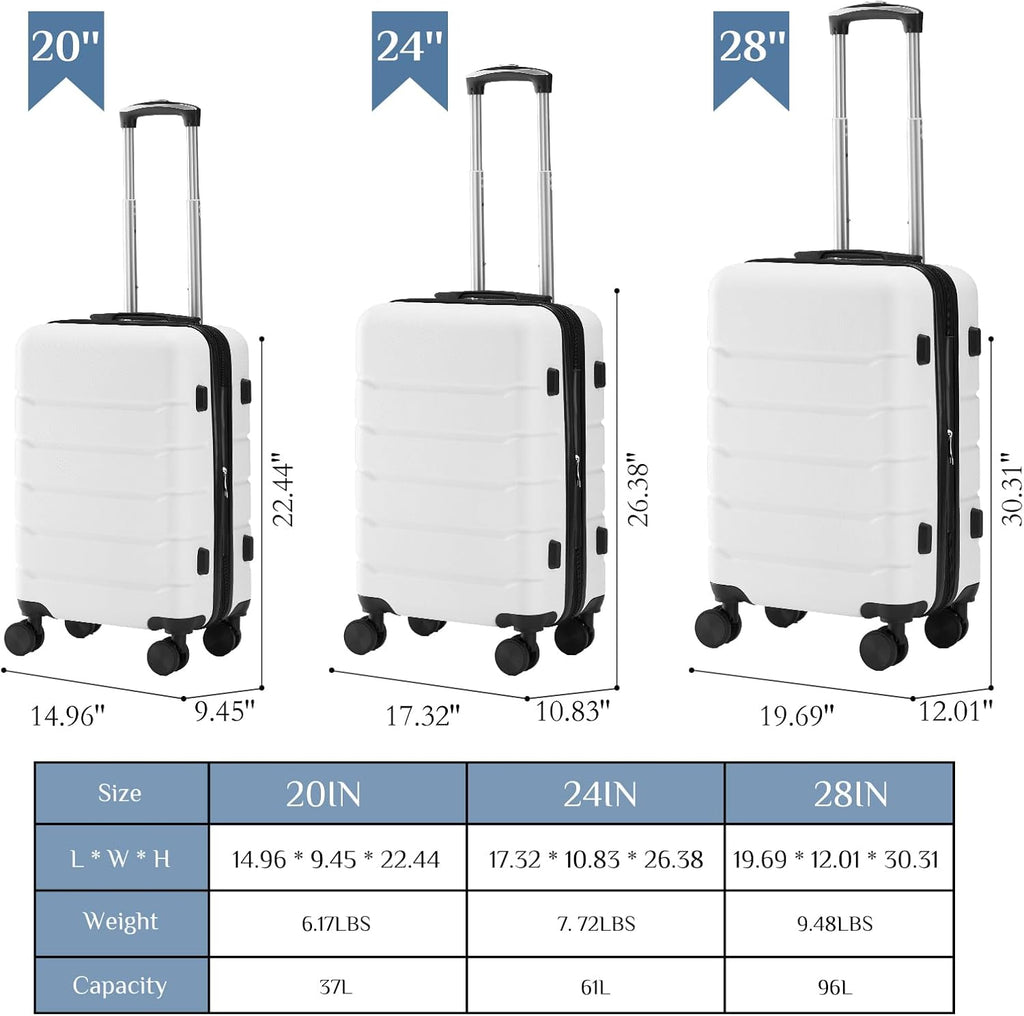 NEWBULIG 2LG-24WT Suitcase – 24 Inch, White – White / 24 Inch – product detail