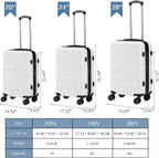 NEWBULIG 2LG-24WT Suitcase – 24 Inch, White – White / 24 Inch – product detail