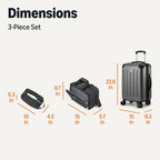 Amazon Basics Hardside Luggage Set – 3-Piece Luggage Set, Black – Black / 3-Piece Luggage Set – product detail