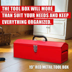 HPDAVV QBGJXTB101R 19-Inch Metal Tool Box – 1P-19in-Red, Red – 1P-19in-Red / Red – product detail