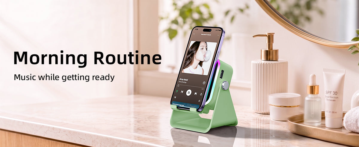 Oresoc Bluetooth and Induction Speaker Phone Stand, Green