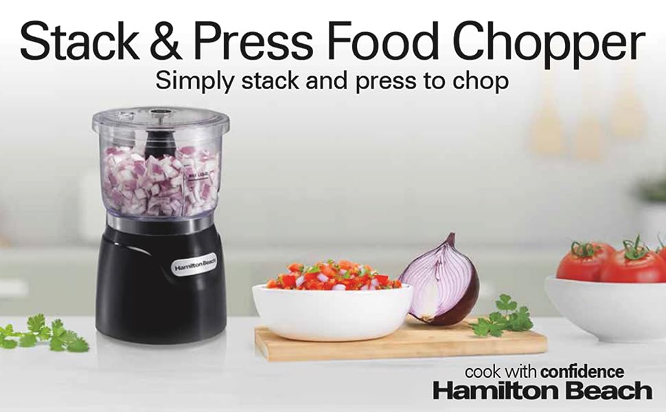 Hamilton Beach Stack-and-Press Food Chopper, 3 Cup