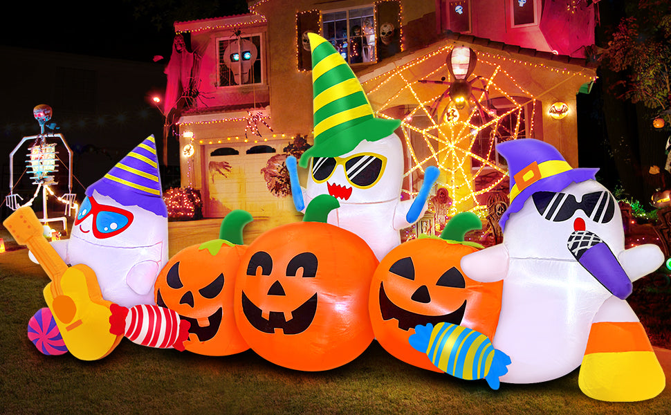 KOOY Halloween Inflatable Decorations – music pumpkin – product detail