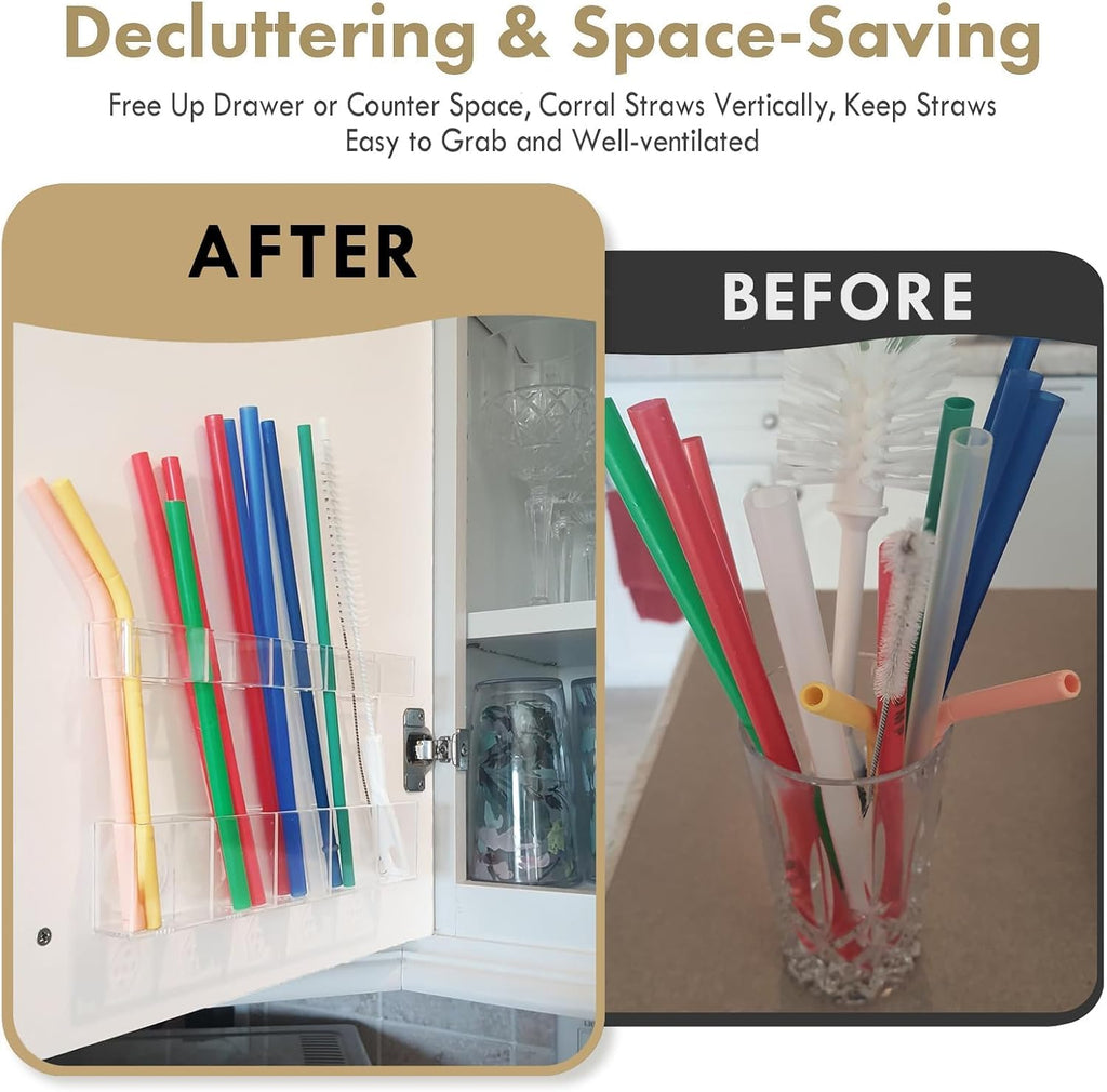 Colormz Clear Acrylic Cabinet-Door Straw Organizer