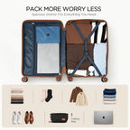 Cosbarn LS28ABS-BK Luggage Set – 5 Piece Sets (20/24/28/DB/TB), Black – product detail