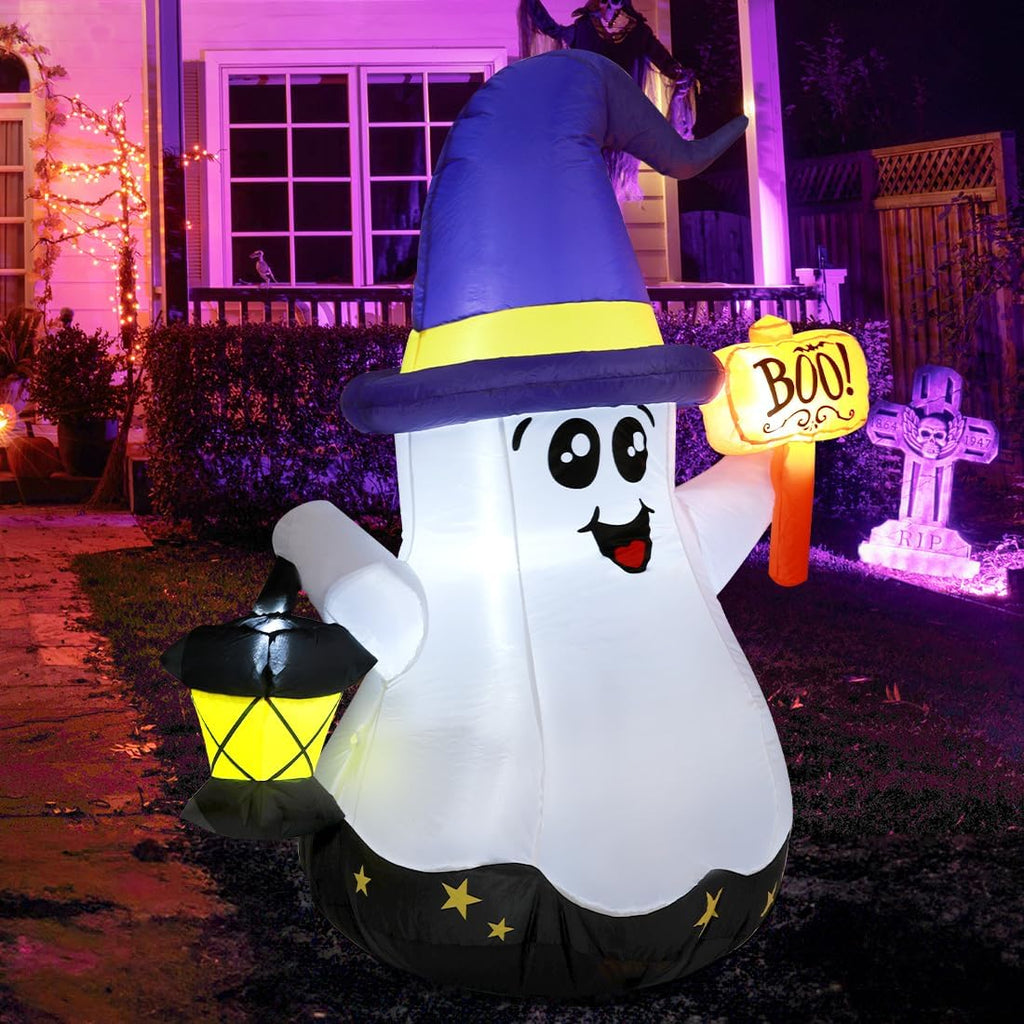 GOOSH DJ-WS-69073 5-Foot Halloween Wizard Ghost Inflatable – 5 Foot Halloween Inflatable White – product detail