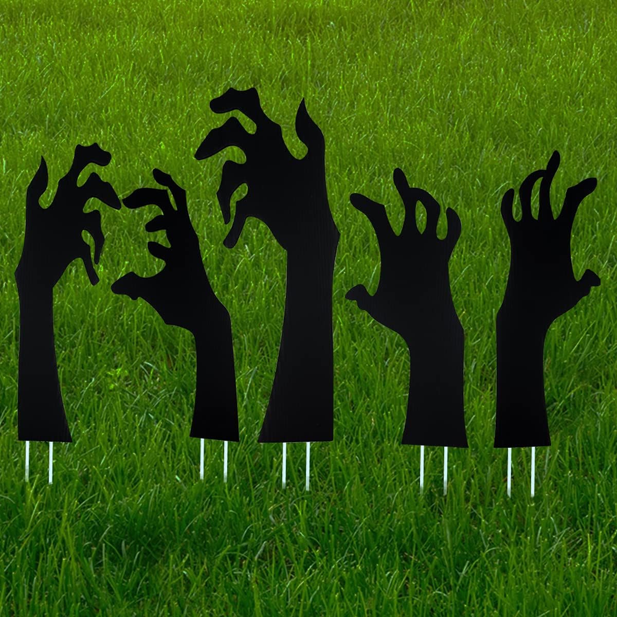 Anditoy 5-Piece Black Hand Halloween Yard Sign Set – Black – product detail