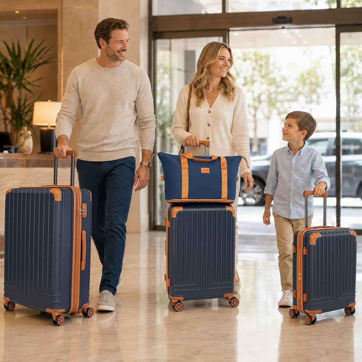 Cosbarn ZYK001 Hardside Luggage Set – Large, PorscheBlue – product detail