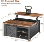 SEDETA 31.5-Inch Square Lift-Top Coffee Table, Black