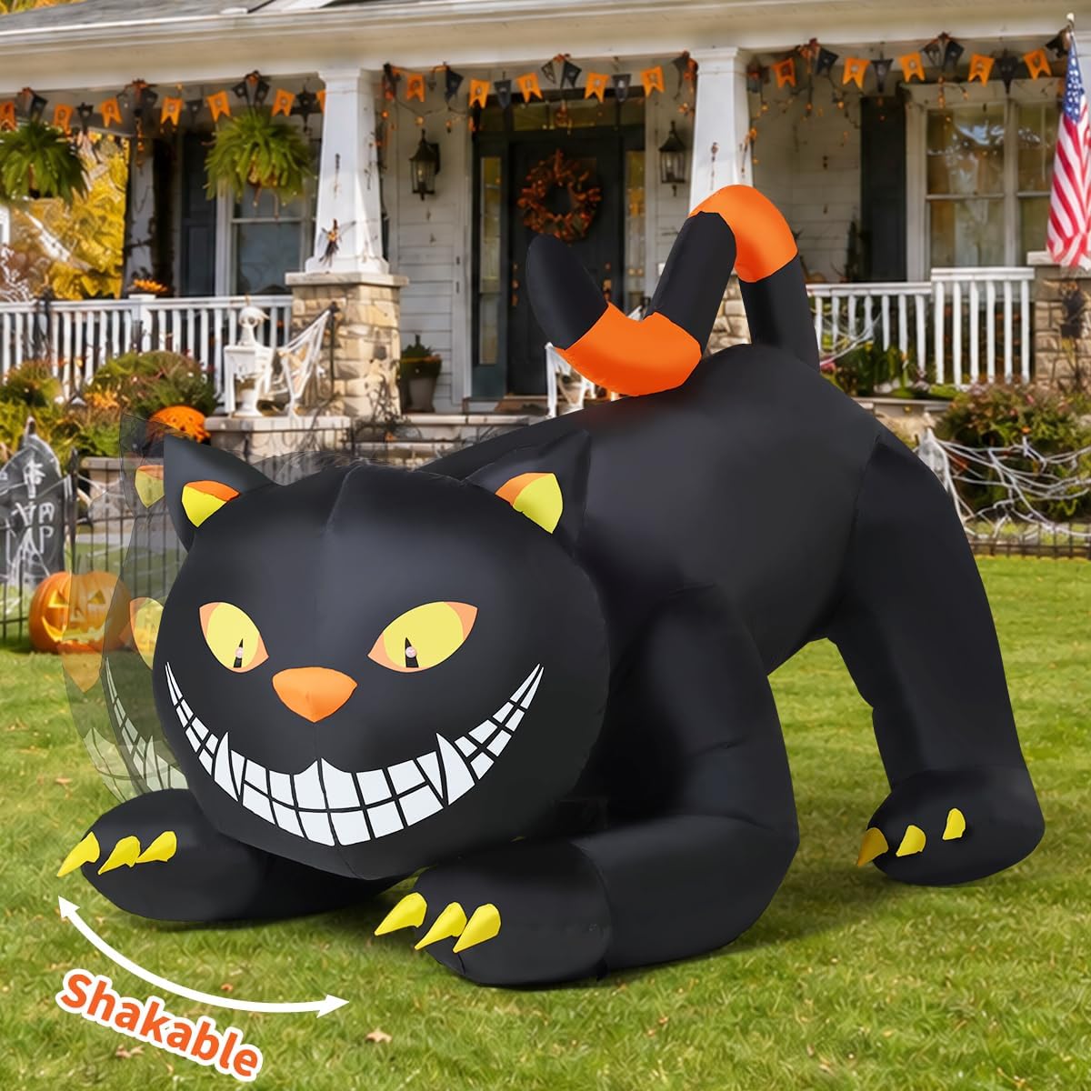 GOOSH 6-Foot Halloween Animated Black Cat Inflatable – Black – product detail