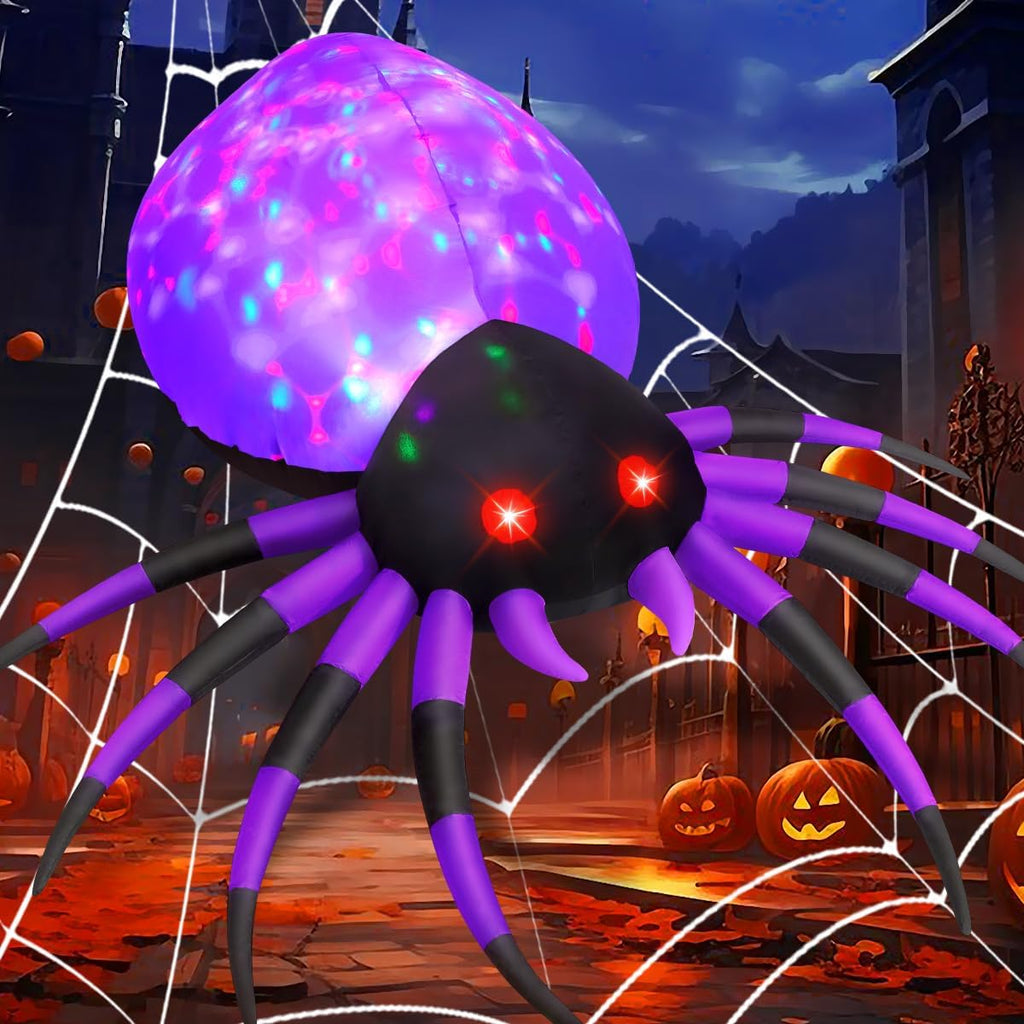 GOOSH 69087 5-Foot Halloween Spider Inflatable – 5 FT Purple – product detail