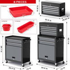 AIRAJ 327Black-tool chest 8-Drawer Rolling Tool Chest with Detachable Top – Black – product detail