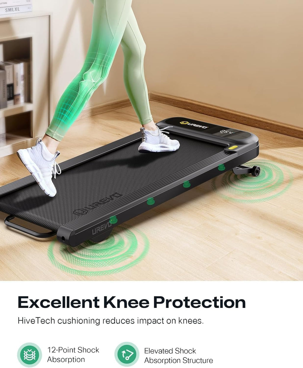 UREVO Spacewalk 3S Under-Desk Walking Treadmill – Black-orange – product detail