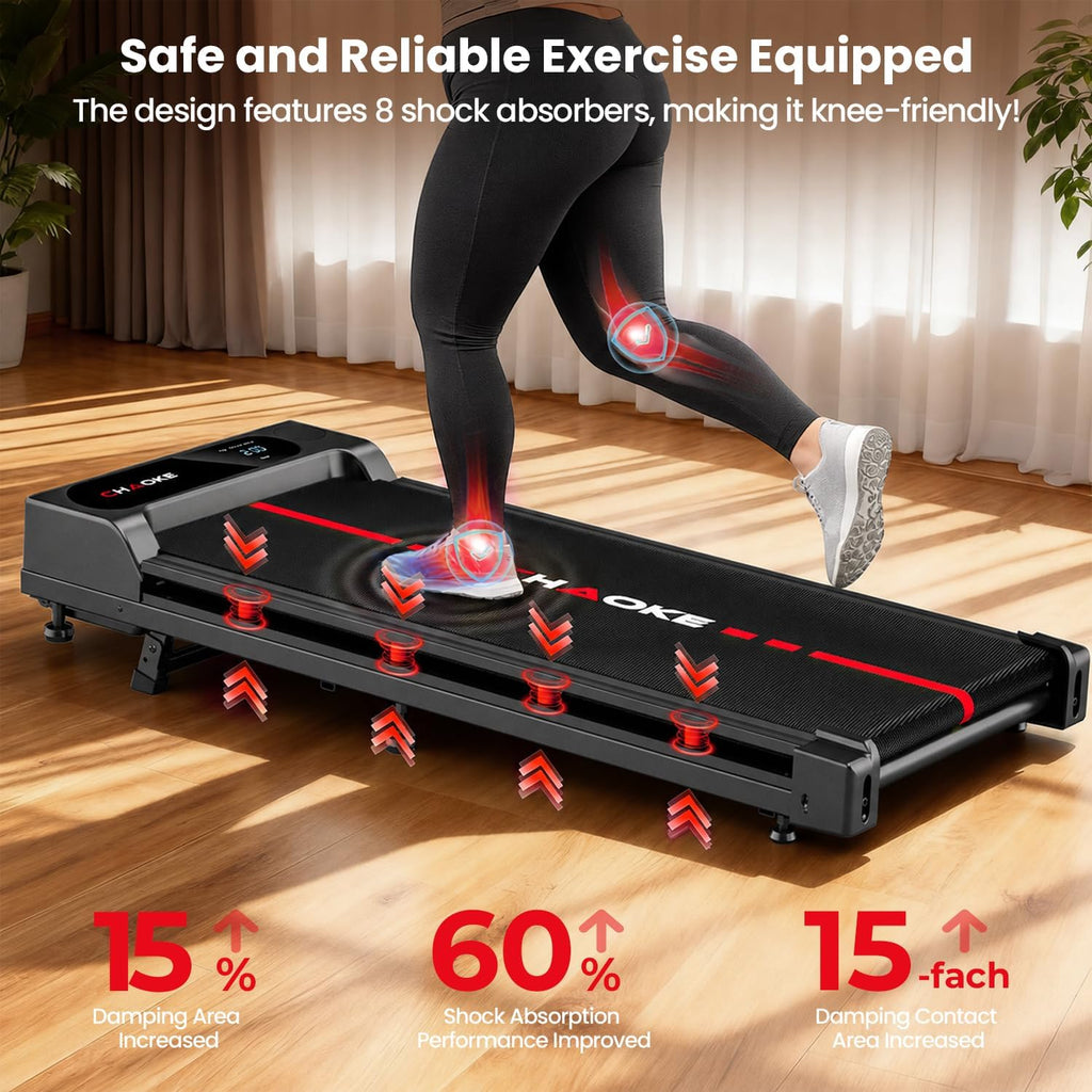 CHAOKE Under-Desk Walking Treadmill – Black-Red – product detail